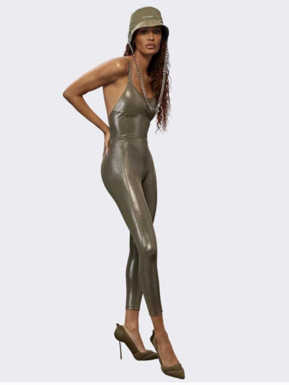 Adidas x IVY PARK Metallic Gold Sample Catsuit Jumpsuit XS NWOT
